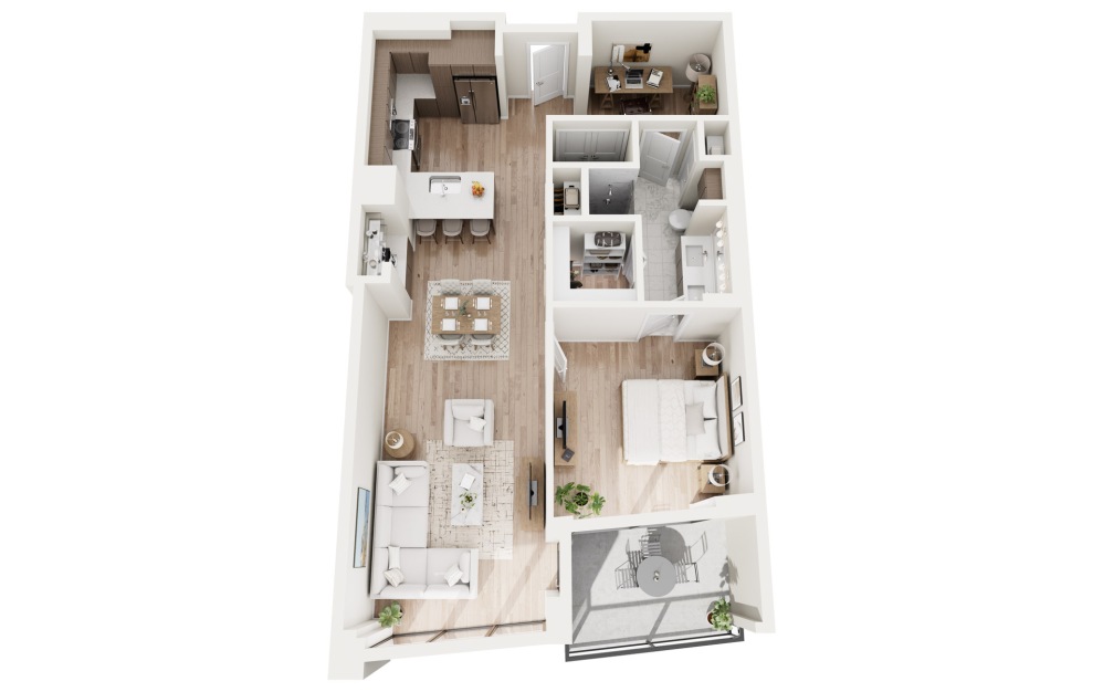 A15 3D Floorplan - 1006-1128 SF