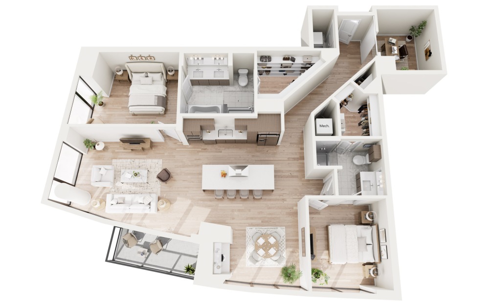 B10 3D Floorplan - 1550-1614 SF