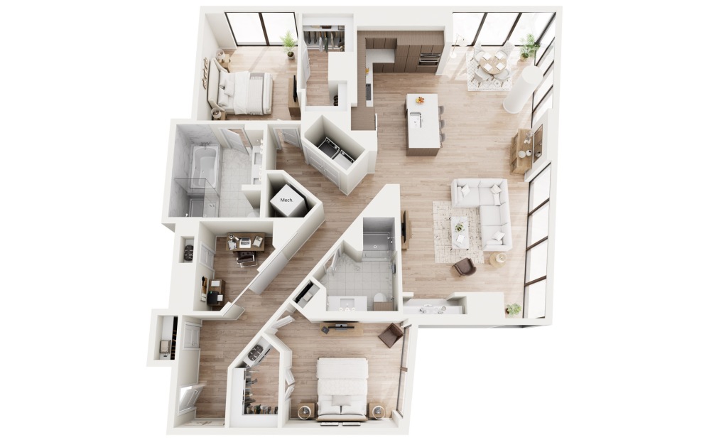 B11 3D Floorplan - 1665 SF