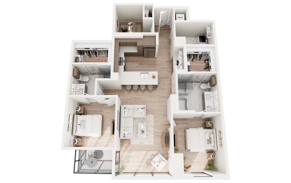 B4 3D Floorplan - 1315-1432 SF