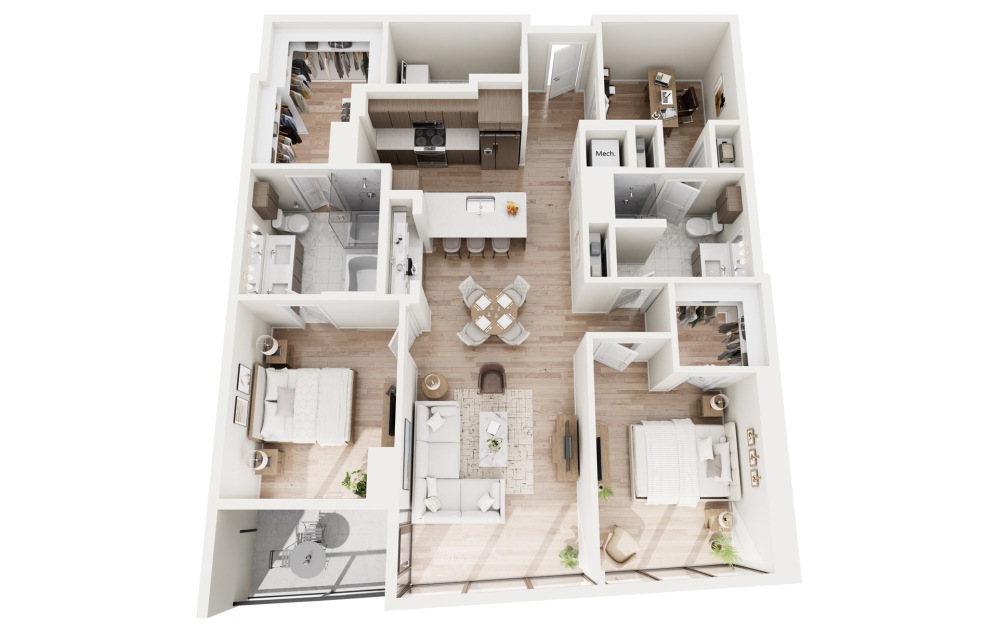 B7 3D Floorplan - 1485-1575 SF