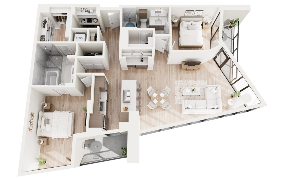 B9 3D Floorplan -1544 SF