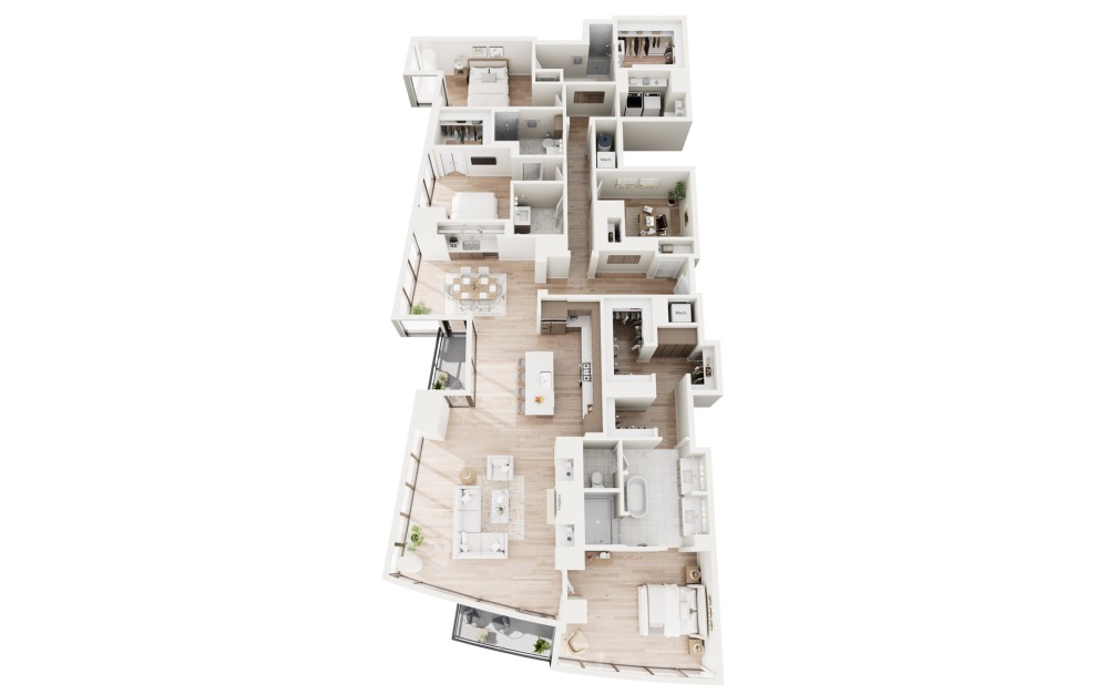 PH10 3D Floorplan - 3191 SF