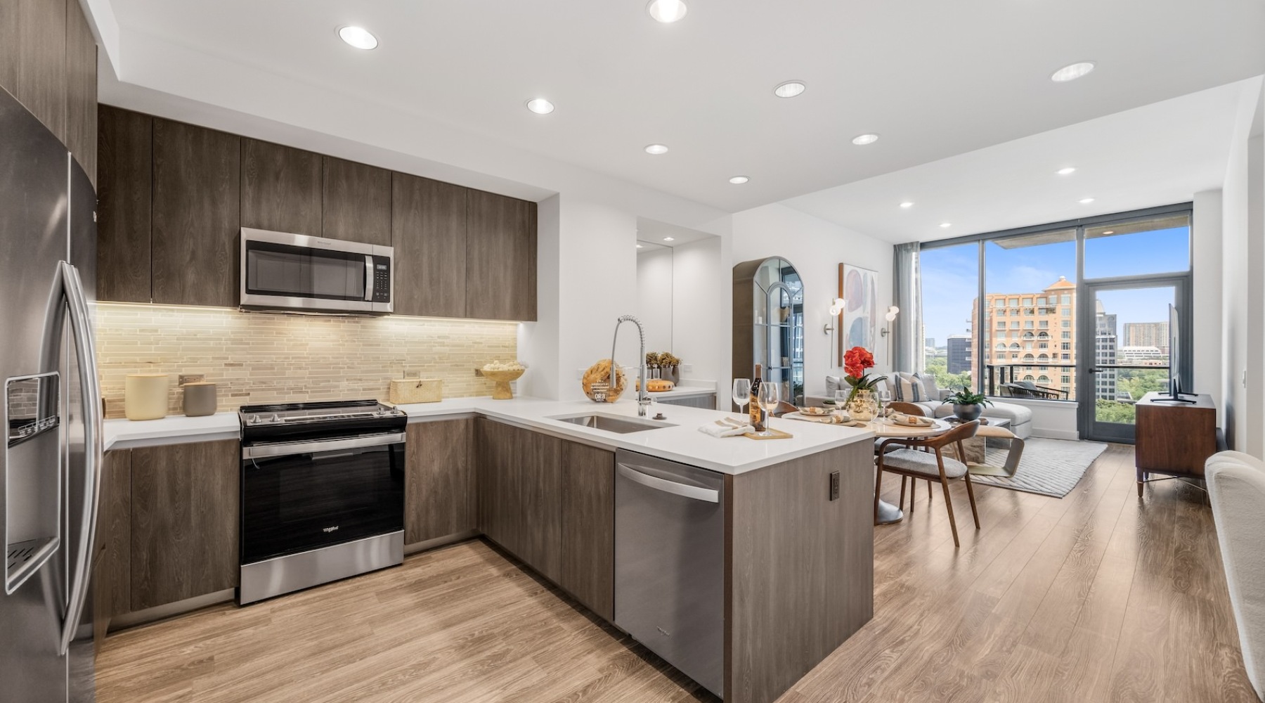 Well-lit kitchen with ample counter space