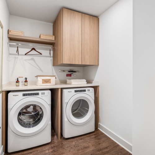 a washer and a dryer nook