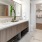 a bathroom with a sink and a shower